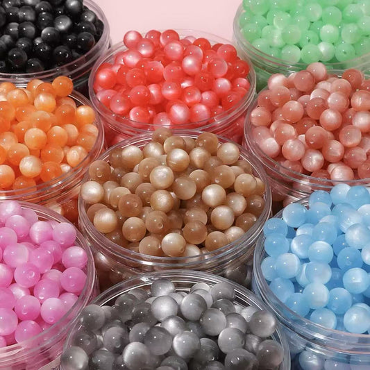 【 A10 】Cat's eye stone beads bind bag- open in live