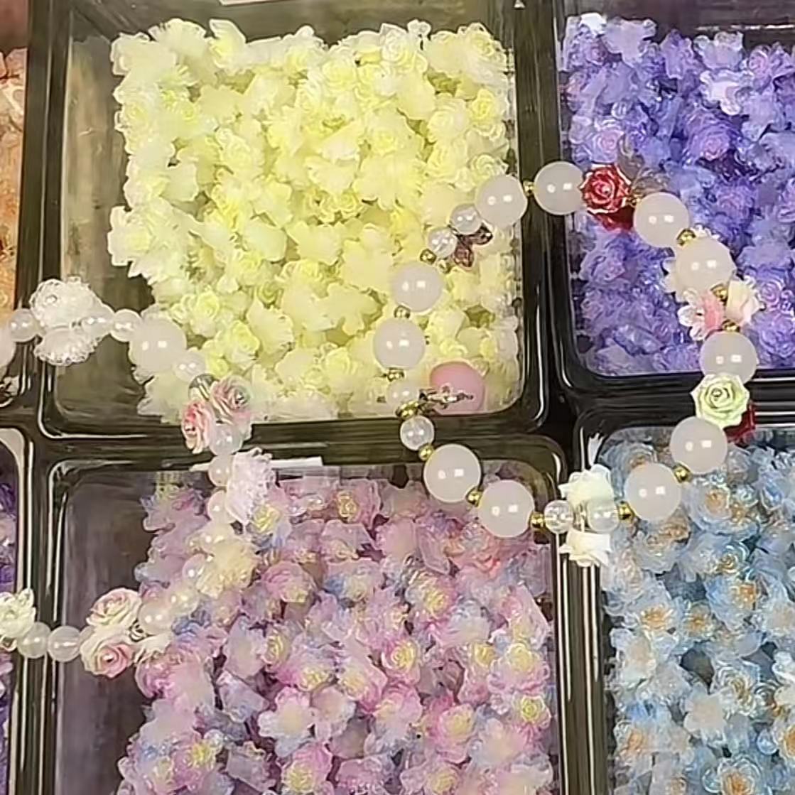【 A2 】DIY Nail Crystal Charms/ Rose Luck Bags-Opne in live