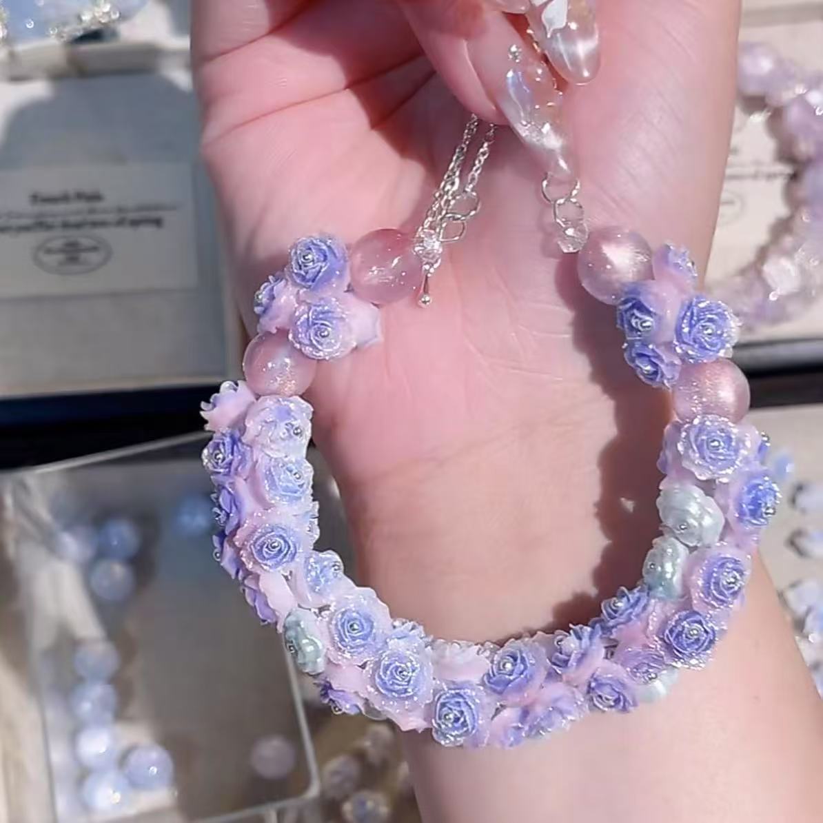 【 A2 】DIY Nail Crystal Charms/ Rose Luck Bags-Opne in live