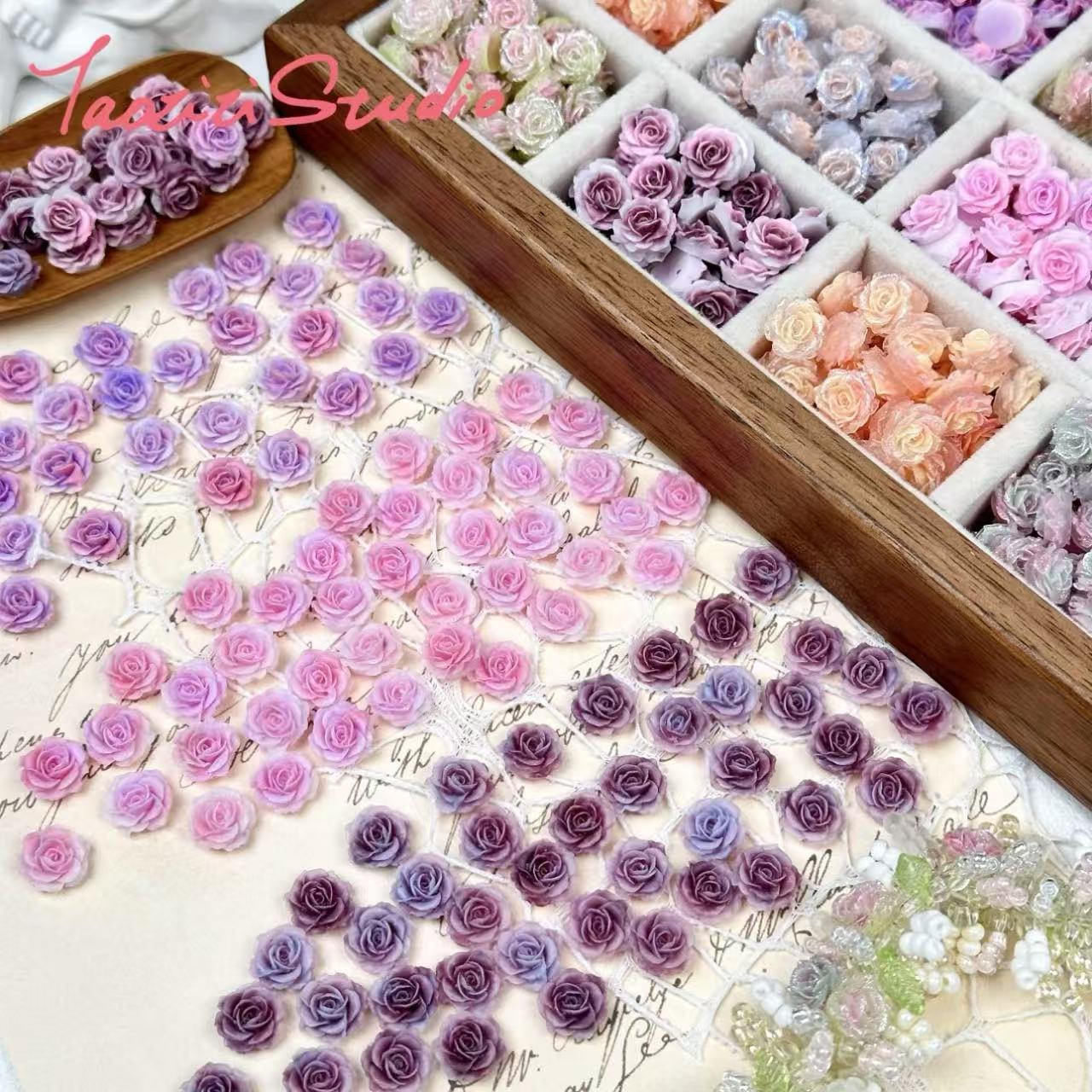 【 A2 】DIY Nail Crystal Charms/ Rose Luck Bags-Opne in live